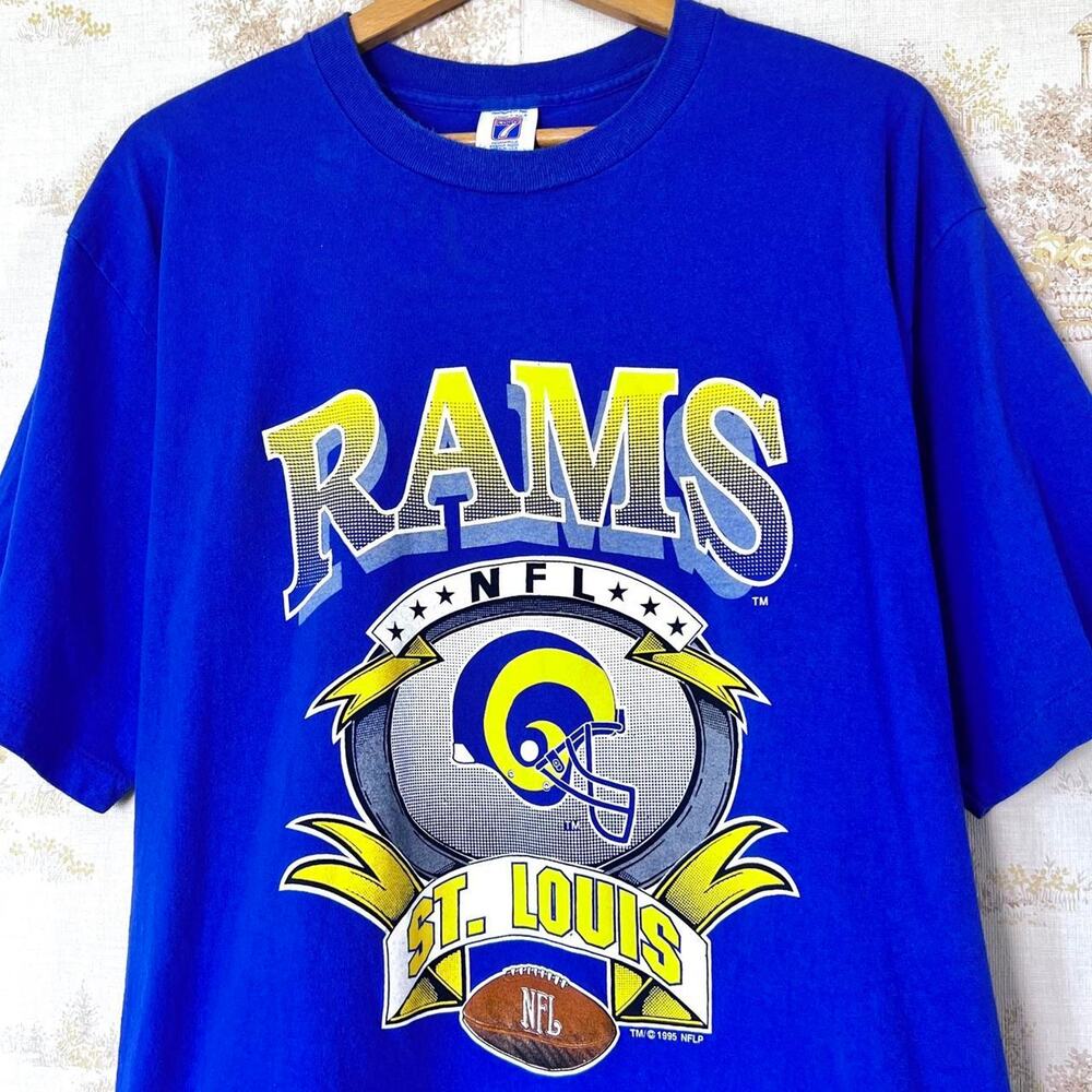 Vintage 90s Logo 7 St. Louis Rams T-Shirt | Inaugural Year | Size XL